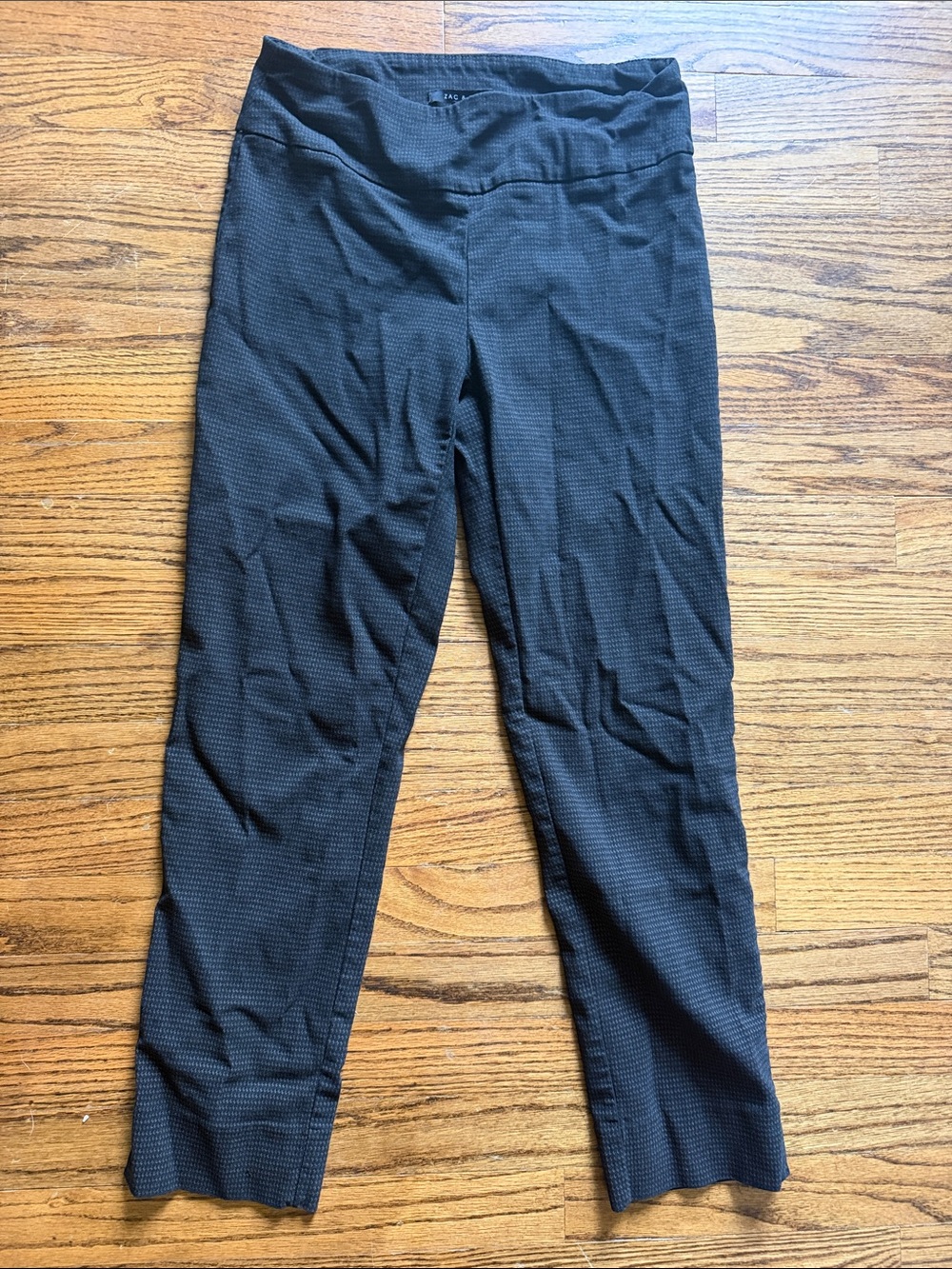 Zac & Rachel Black Textured Womens cropped dress pants